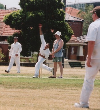 Murray Walker bowling